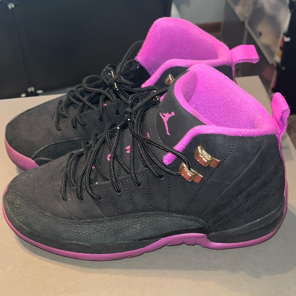 Black and purple Jordan 12 women